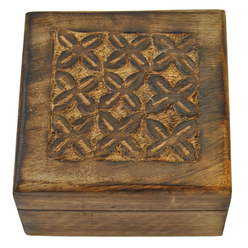 Boite Bois antique (10 x 10cm)
