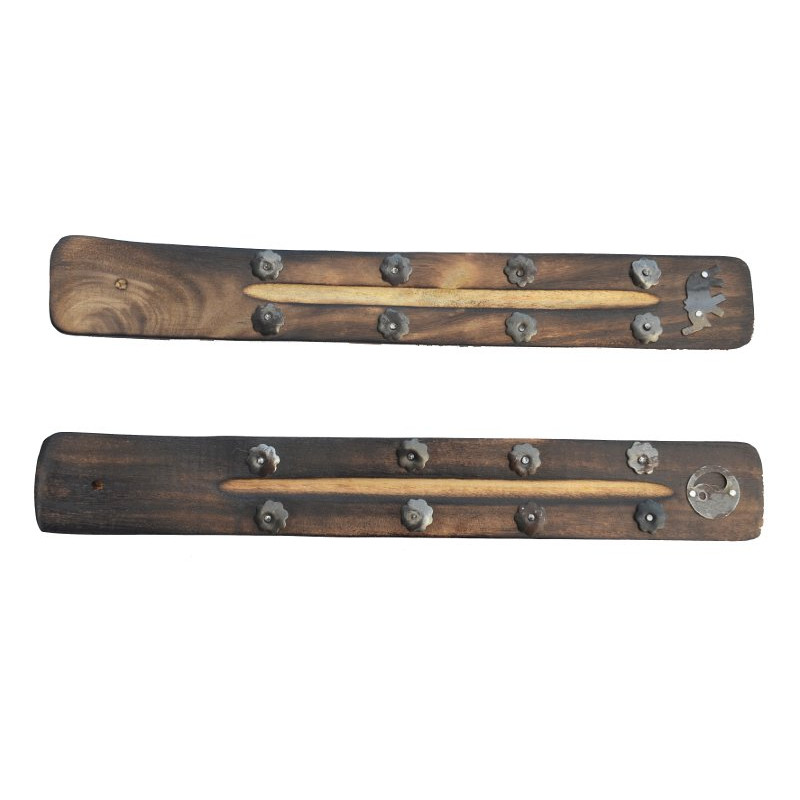 Gondole porte-encens en bois 25 cm antique