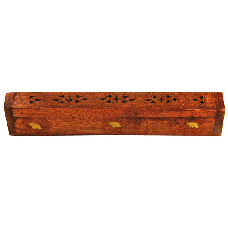 Boite porte encens en bois (25 x 4 x 4cm)