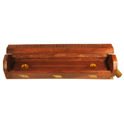 Boite porte encens  avec reserve (30 x 6 x 5cm)