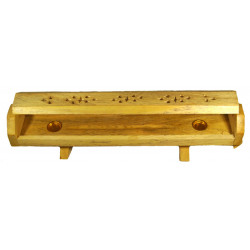 Boite porte encens  sur pied (30 x5 x6cm)