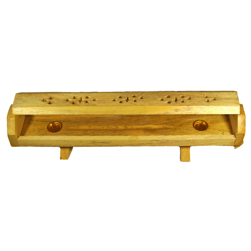 Boite porte encens  sur pied (30 x5 x6cm)
