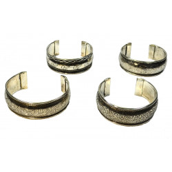 Bracelet large en metal blanc