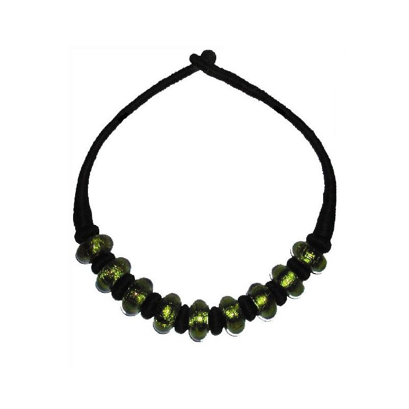 Collier en verre et cordon
