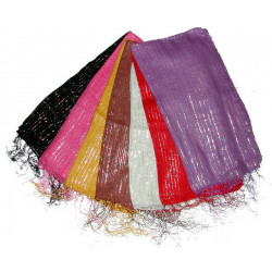 Foulard fil argente franges (90 X 90)
