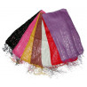 Foulard fil argente franges (90 X 90)