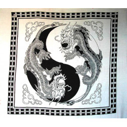 TENTURE NOIRE ET BLANCHE DOUBLE DRAGONS