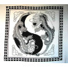 TENTURE NOIRE ET BLANCHE DOUBLE DRAGONS