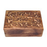 Boite en bois sculptee (15 cm X 10 cm )
