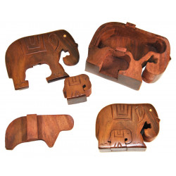 Boite en bois secrete elephants