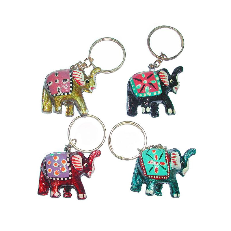 Porte cle brillant elephant (paquet de 4)