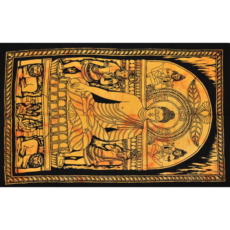 Mini tenture Bouddha orange (110 cm X 70 cm)
