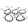 Bracelet reglable cordon et os
