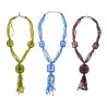Collier perles plates et  breloques
