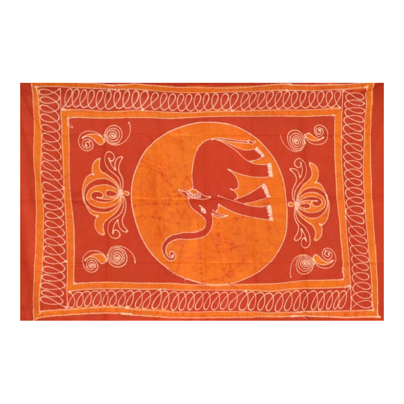PETITE TENTURE ORANGE BATIK ELEPHANTS