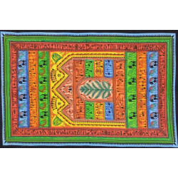 PETITE TENTURE MULTICOLORE SCENES AFRICAINES
