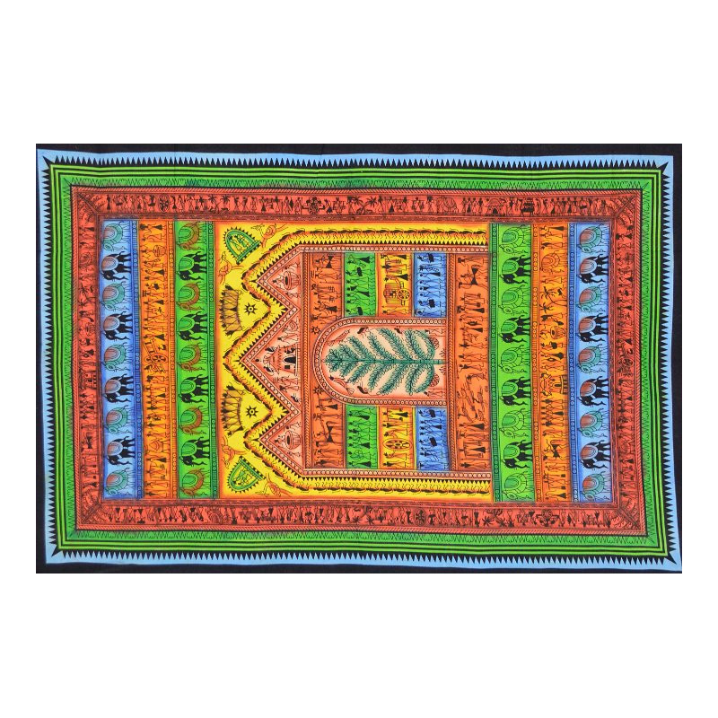 PETITE TENTURE MULTICOLORE SCENES AFRICAINES