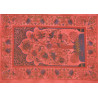 PETITE TENTURE ARBRE ET PAON ROUGE (1.20m x 2.20)