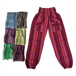 Pantalon coton raye enfants - 16 ans