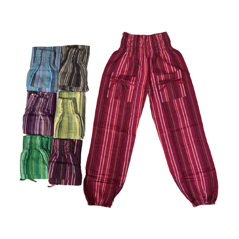 Pantalon coton raye enfants - 16 ans