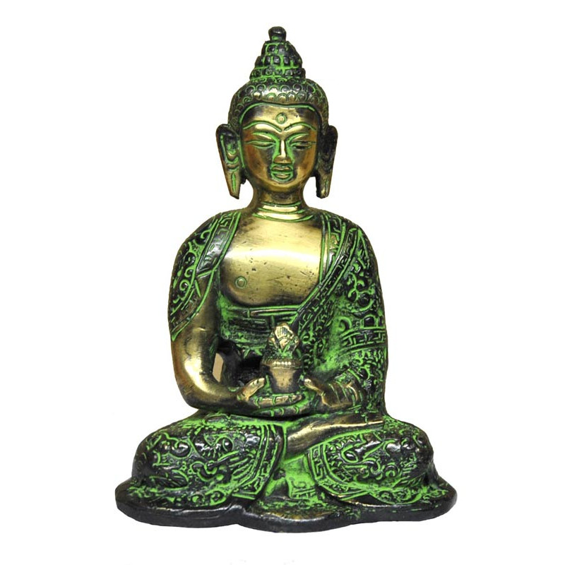 Statuette de bouddha geste de meditation 13,5 cms 0,7 kgs