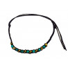 Bracelet cercles dores et perles turquoise