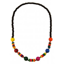 Collier perles bois et grosses perles