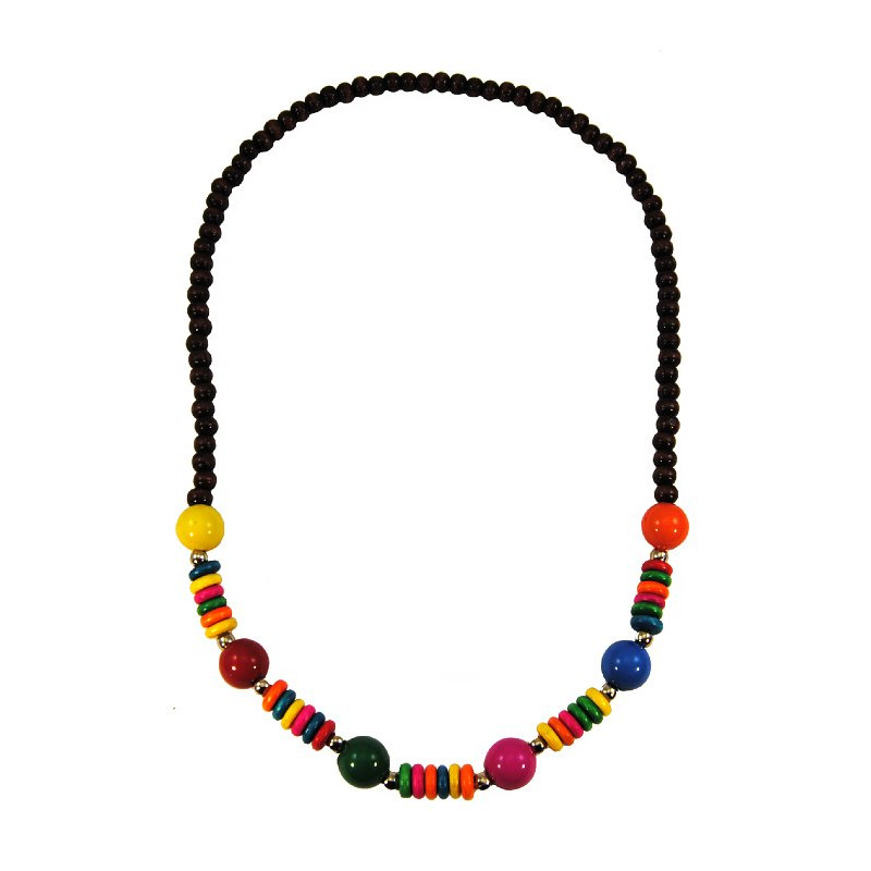 Collier perles bois et grosses perles