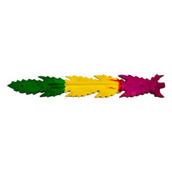 gondole porte encens bois feuille peint 26 cms