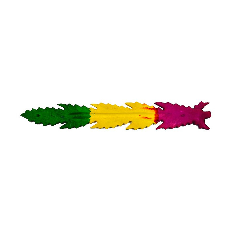 gondole porte encens bois feuille peint 26 cms
