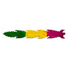 gondole porte encens bois feuille peint 26 cms