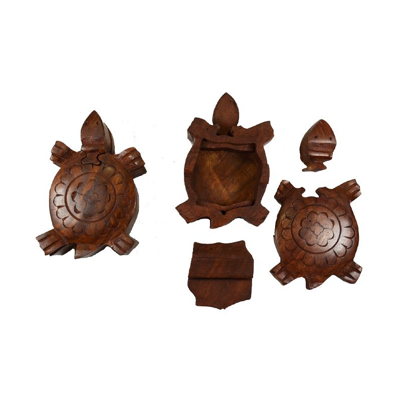 Boite en bois secrete tortue