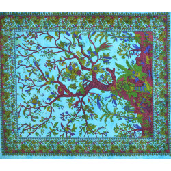 TENTURE ARBRE DE VIE TURQUOISE