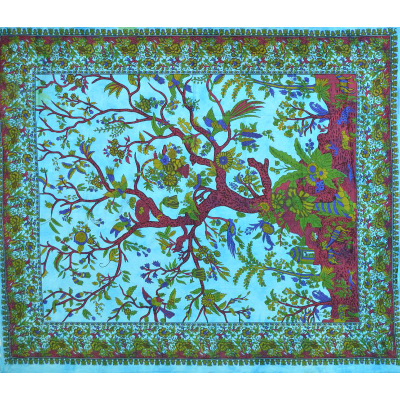 TENTURE ARBRE DE VIE TURQUOISE