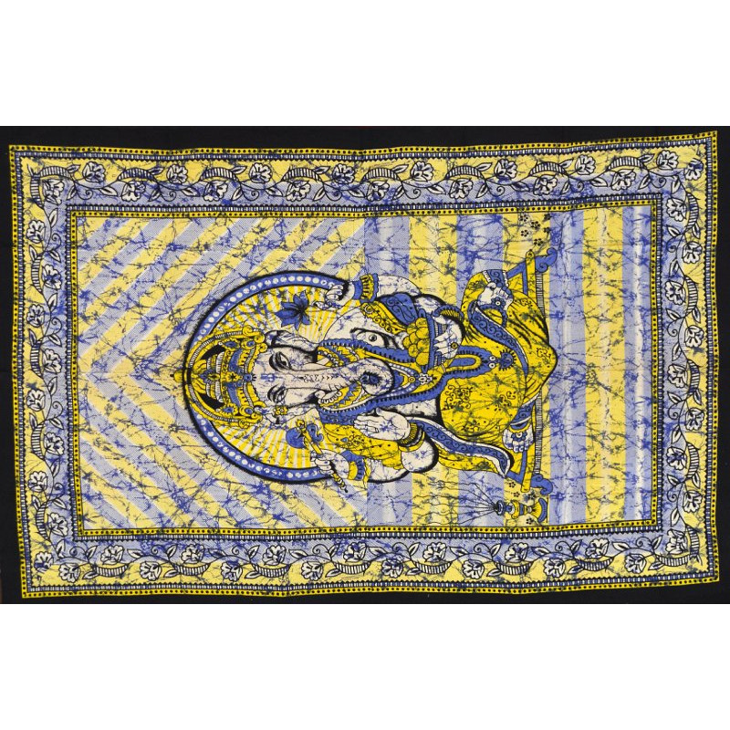 PETITE TENTURE BLEU ET JAUNE BATIK GANESH