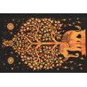 PETITE TENTURE ARBRE ET ELEPHANT ORANGE