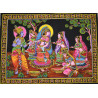 Mini tenture fluo scene indienne (100cm x 75 cm)