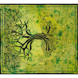 TENTURE ARBRE DE VIE CELTIQUE VERTE