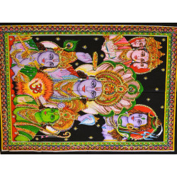 Mini tenture fluo 5 dieux  (100cm x 75 cm)