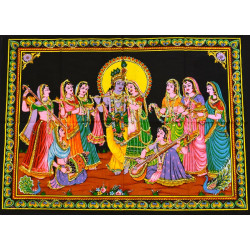 Mini tenture fluo Krishna  (100cm x 75 cm)