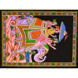 Mini tenture fluo  elephants  (100cm x 75 cm)