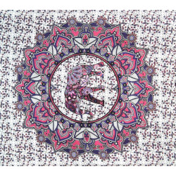 TENTURE ELEPHANT BLANCHE ET VIOLETTE