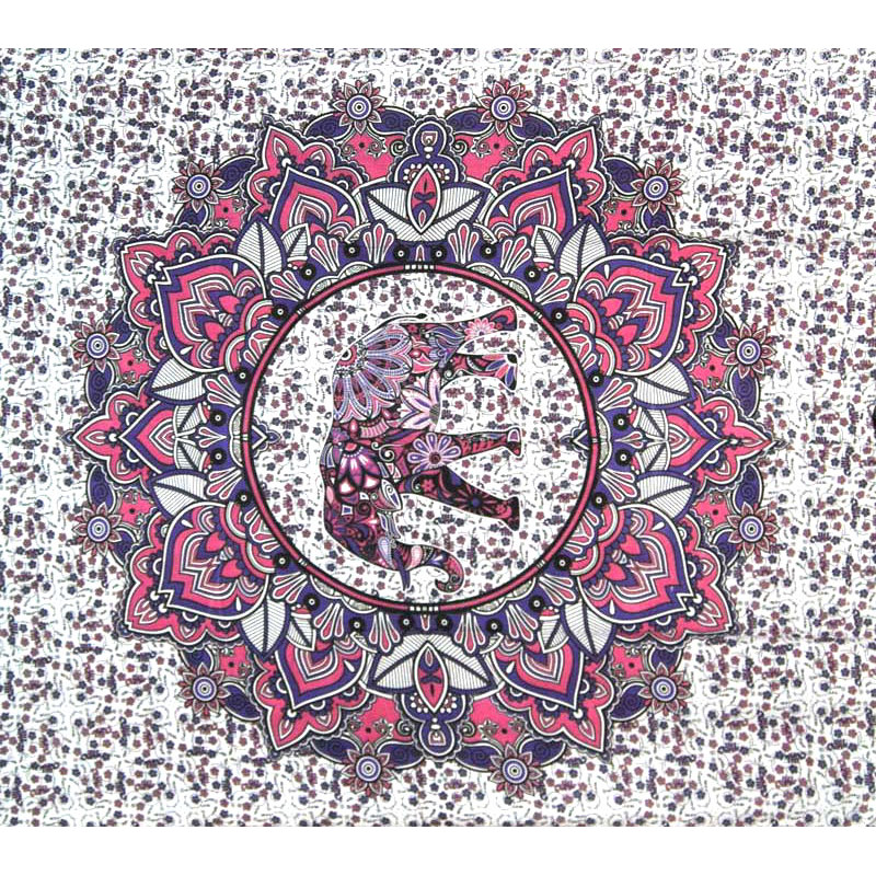 TENTURE ELEPHANT BLANCHE ET VIOLETTE