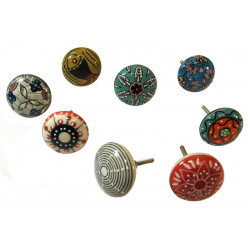 Boutons de tiroirs en faience gros modeles (sachet de 8 pieces)