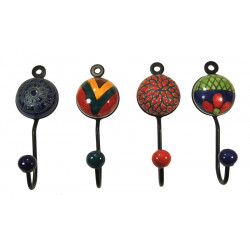 Patere en faience et metal grand modele