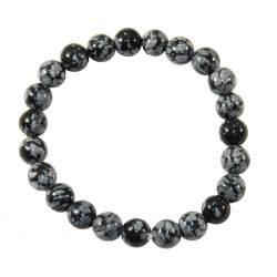 Bracelet en obsidienne perles rondes