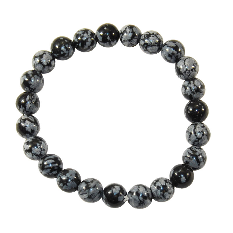 Bracelet en obsidienne perles rondes