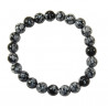 Bracelet en obsidienne perles rondes