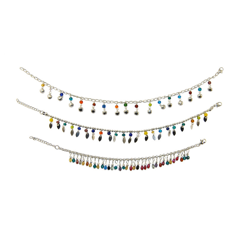 Chaine de cheville multicolore