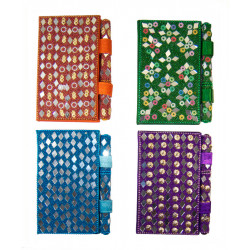 Calepins a paillettes et stylo 13 cm